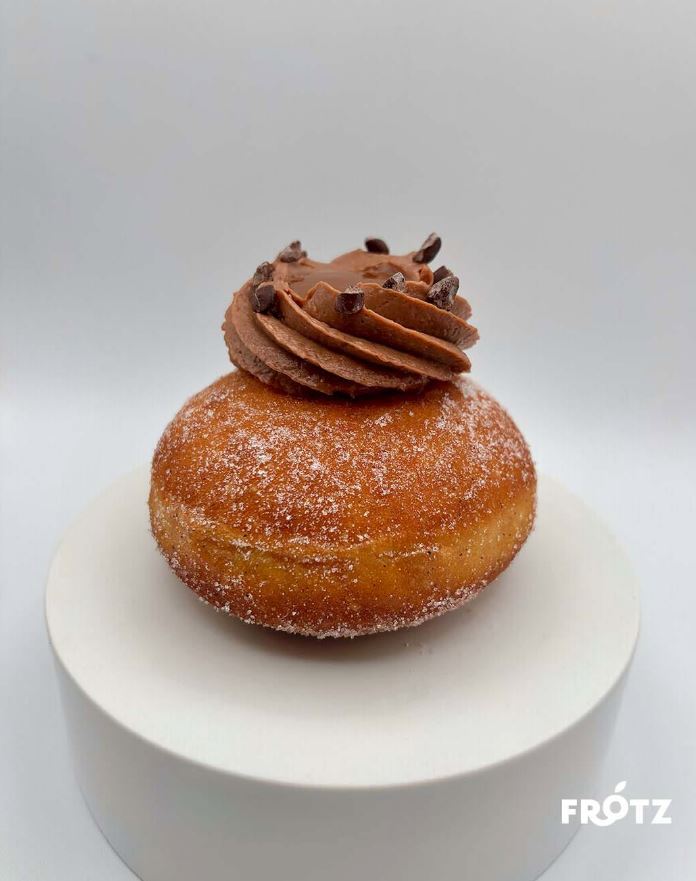 Receta de berlina de crema de albaricoque y cremoso de chocolate con leche