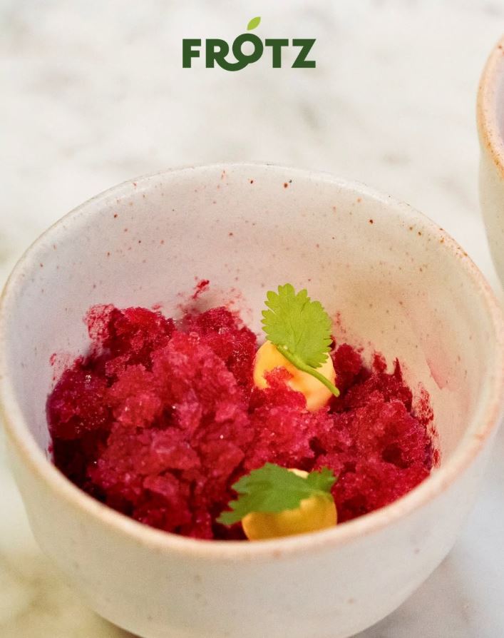 Receta de granizado de frambuesa, remolacha e hibiscus