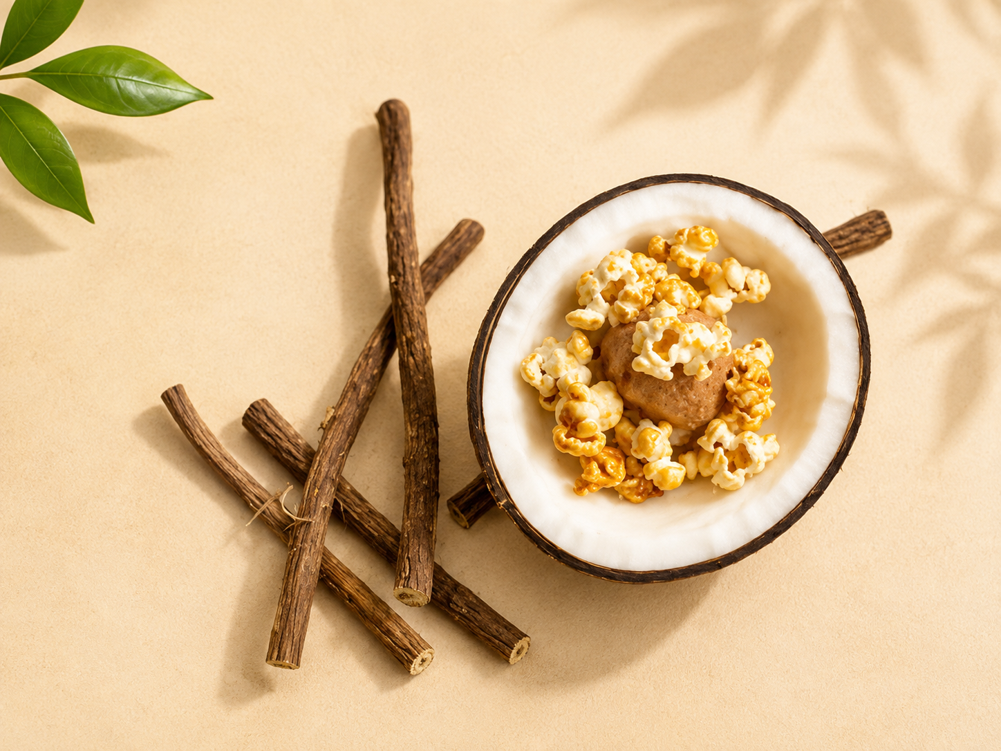 Receta de helado de coco picante, manzana y palomitas de maíz