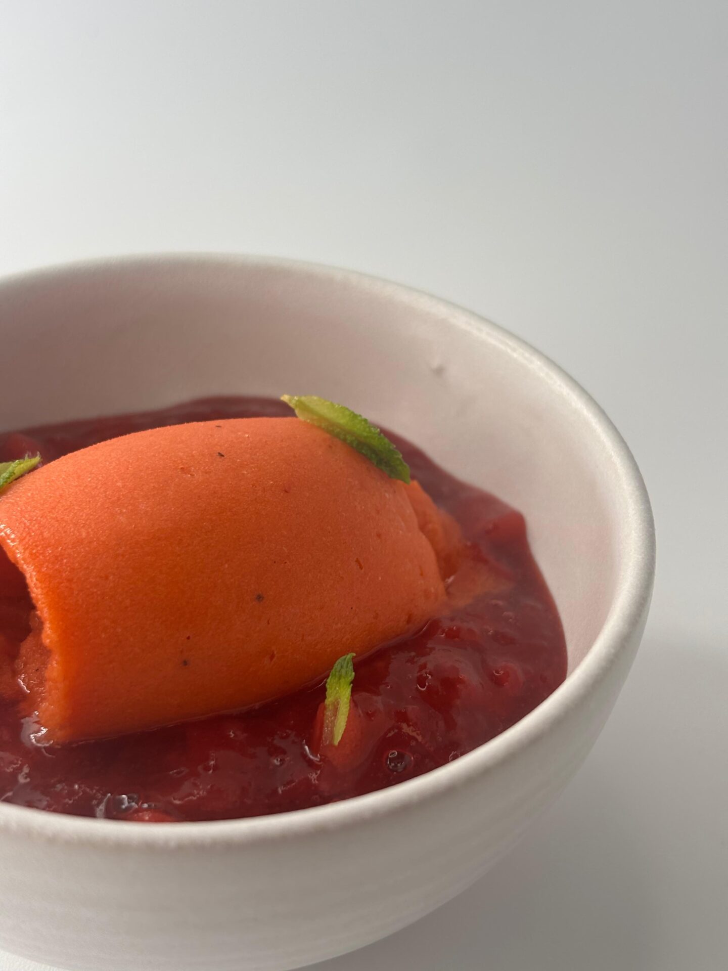 Receta de sorbete de fresa y pimiento rojo