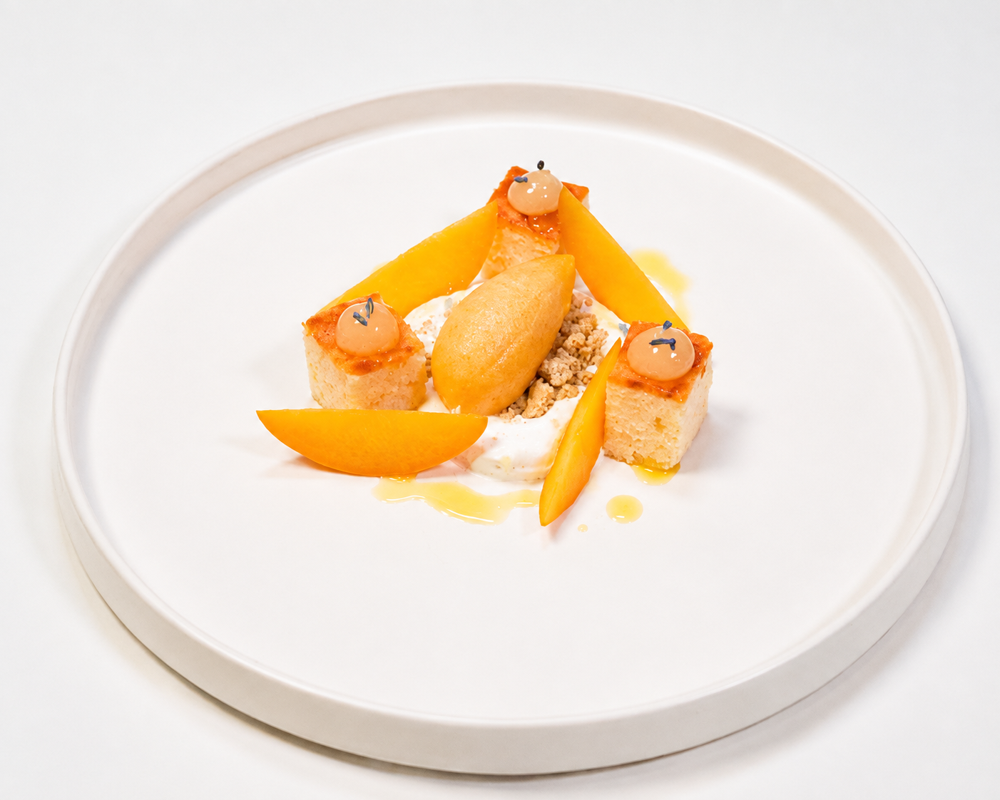 Receta de sorbete de melocotón, lavanda y pastel de queso Payoyo